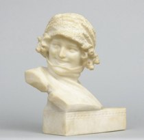 Appraisal: Alabaster Bust of a Girl in Turtleneck Sweater circa th