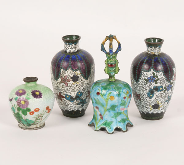 Appraisal: Asian decorative articles including enamel and cloisonne vases and an