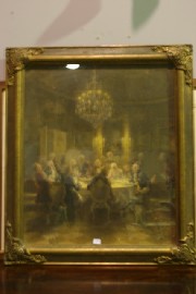 Appraisal: Unknown artist Soiree at the Rosschilds print in gilt frame