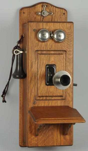 Appraisal: Century CTPFF Wall Telephone Circa oak unmarked transmitter and receiver