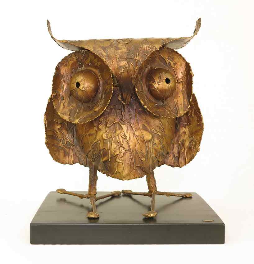 Appraisal: CURTIS JERE OWL SCULPTURE Signed on base C Jere and