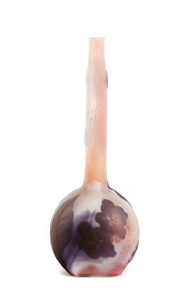 Appraisal: A Gall cameo glass stick-neck Violet vase circa signed Gall