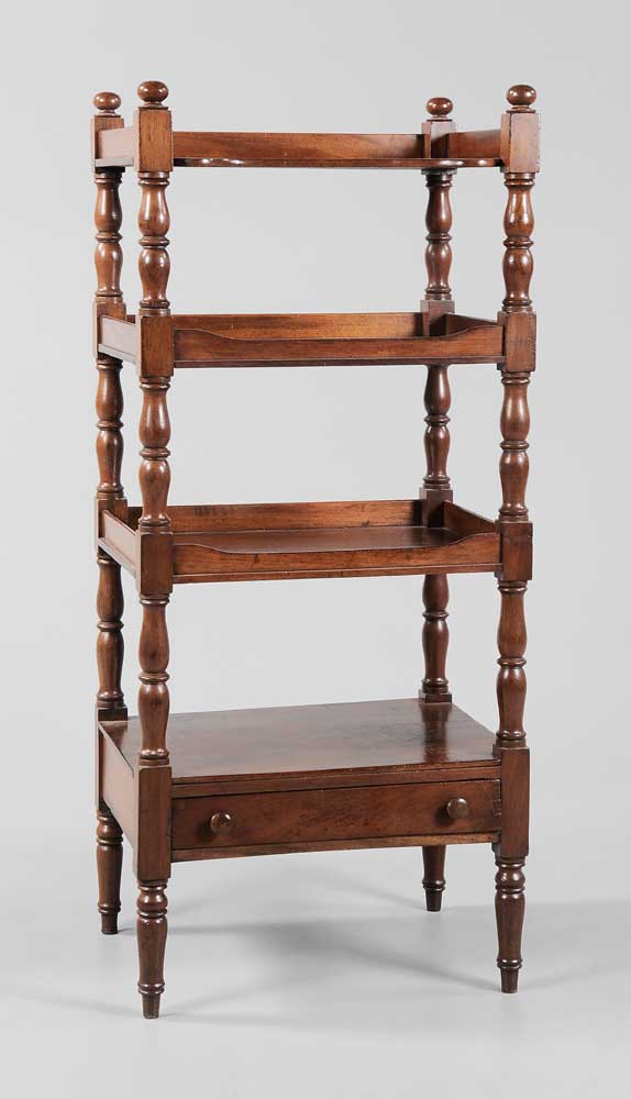 Appraisal: Regency Mahogany Four-Tier tag re British th century mahogany throughout