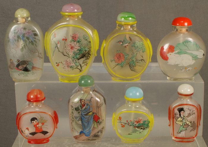 Appraisal: Chinese snuff bottle lot of inside painted bottles from to