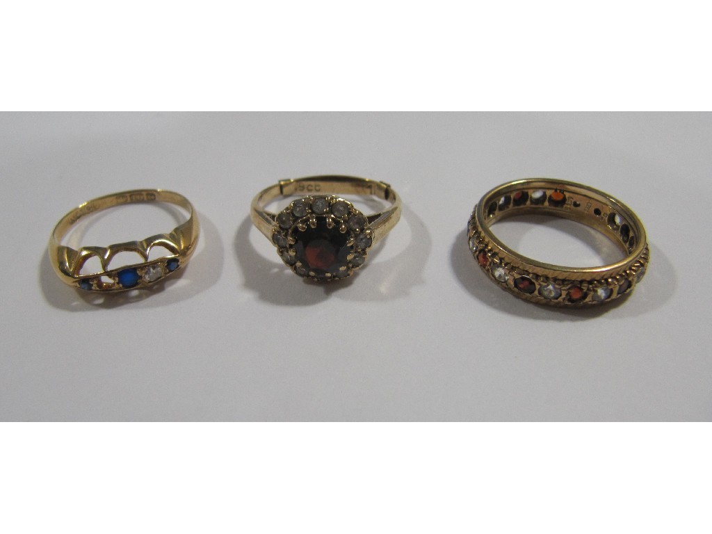 Appraisal: Lot comprising two ct gold rings set with cz and