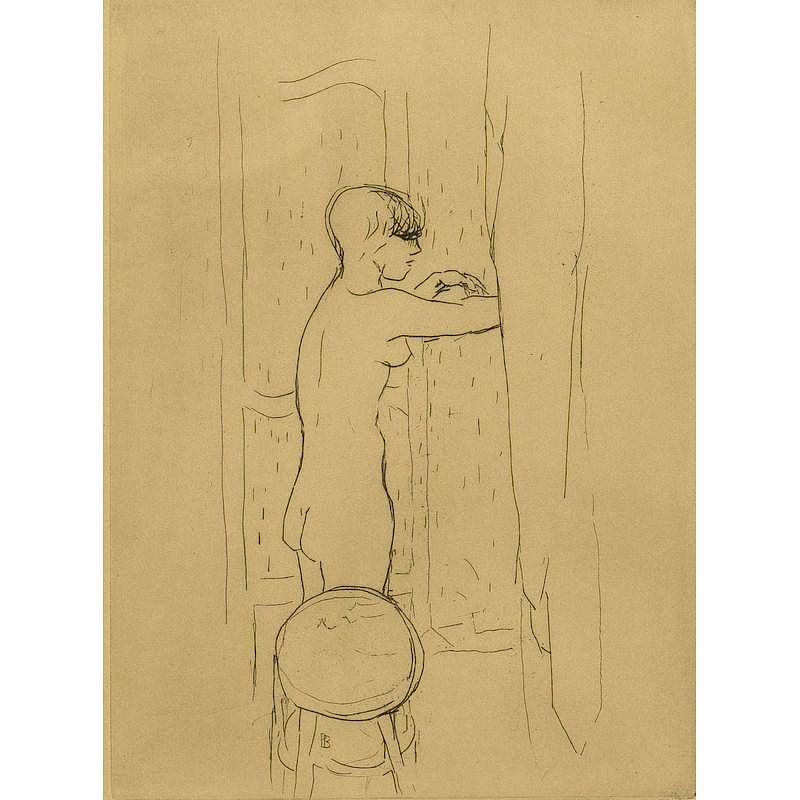 Appraisal: Etching Attrib Pierre Bonnard Framed etching on paper La Toilette