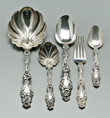 Appraisal: Whiting Lily sterling flatware pieces various monograms and inscriptions oz