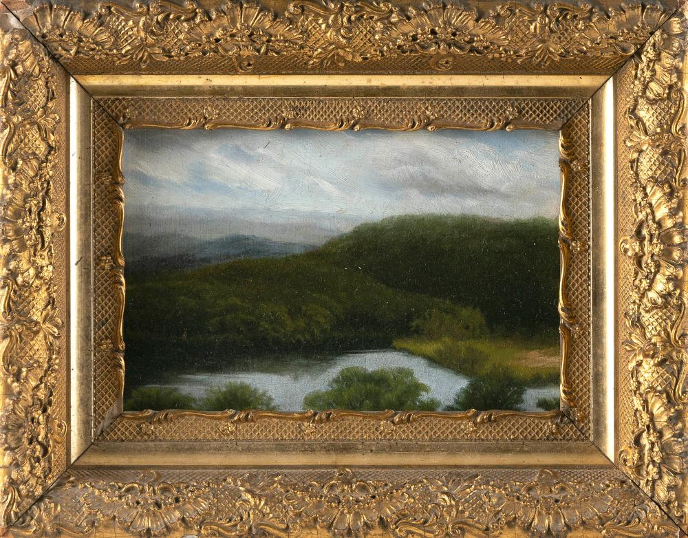 Appraisal: AMERICAN SCHOOL EARLY TH CENTURY RIVER LANDSCAPE OIL ON CANVAS