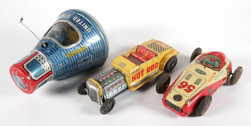 Appraisal: VINTAGE TIN LITHO FRICTION TOYSThree tin litho friction toys including