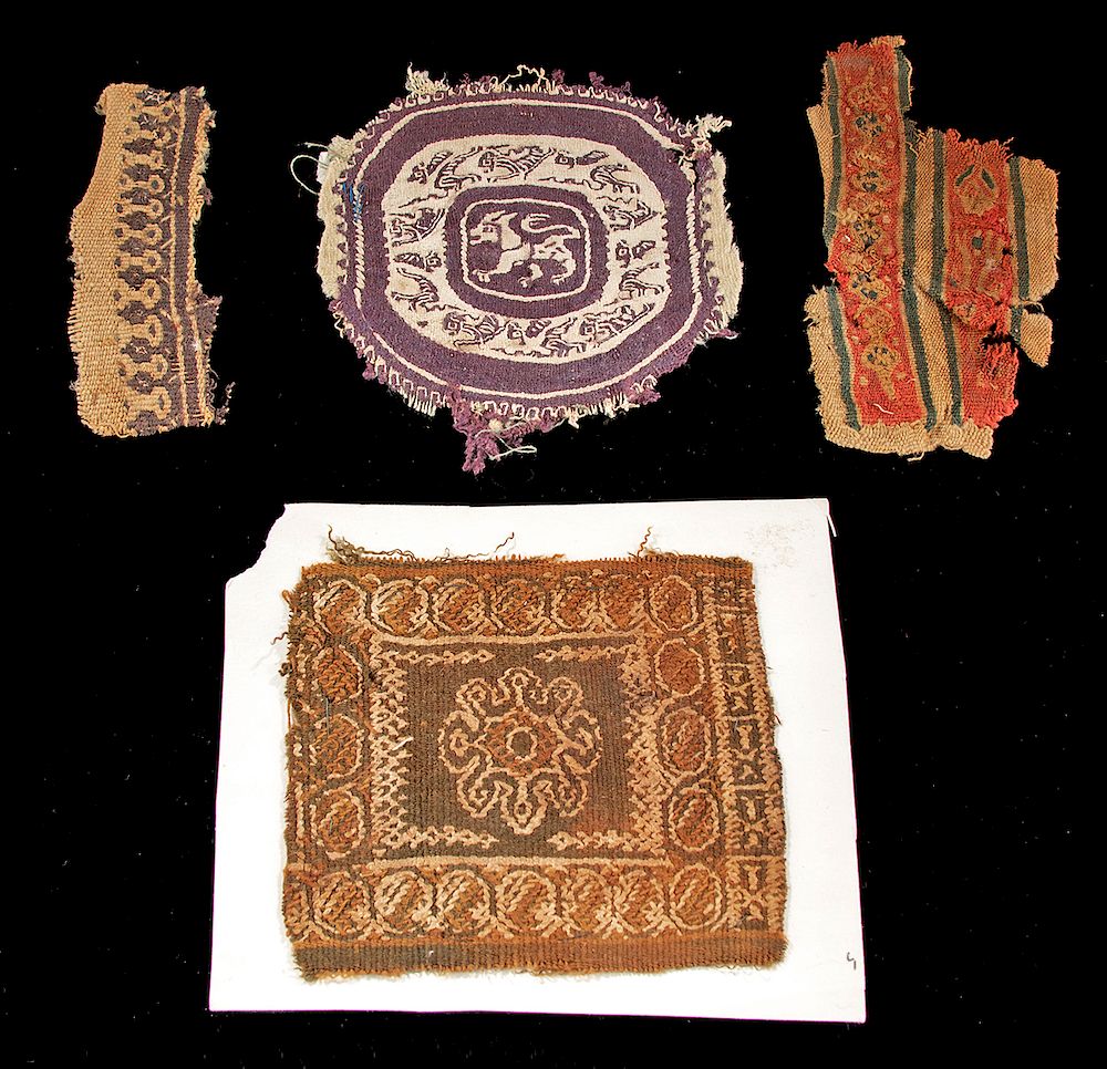 Appraisal: Egyptian Coptic Textile Fragments group of Egypt Coptic culture ca