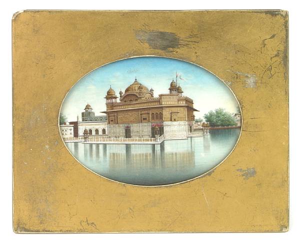 Appraisal: An Indian miniature of the Golden Temple of Amritsar framed