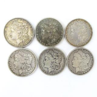 Appraisal: Lot of Six - U S Morgan Silver Dollars Mint