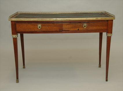 Appraisal: Louis XVI Gilt Metal-Mounted Mahogany Bureau Plat