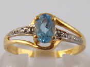 Appraisal: A yellow metal tests carat gold blue topaz ring topaz