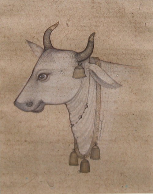 Appraisal: Sufi with Bird Bull Artist Swami Mahaveer Indian born two