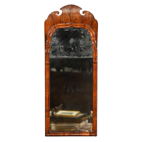 Appraisal: A Queen Anne walnut mirror the bevelled rectangular and ogee