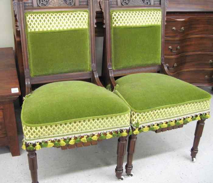 Appraisal: A PAIR OF VICTORIAN SIDE CHAIRS Charles Eastlake design American