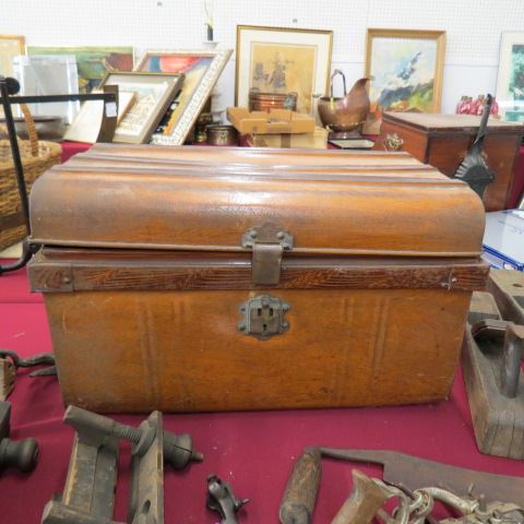 Appraisal: Antique Tin Trunk grain painted