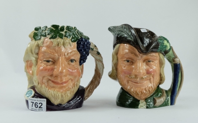 Appraisal: Royal Doulton Large Character Jugs Bachus D and Robin Hood