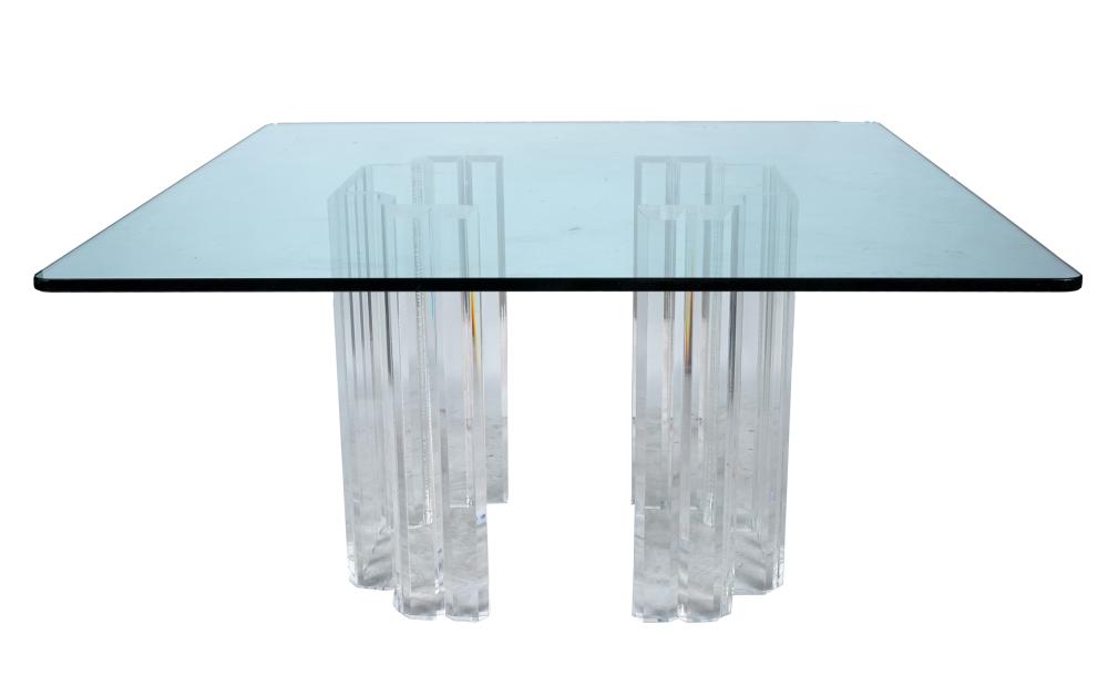 Appraisal: FENDI DINING TABLEglass and acrylic Condition the top with scratches