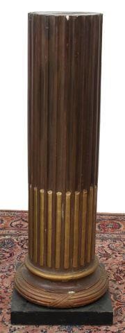 Appraisal: Architectural column stand th c fluted standard with gilt painted