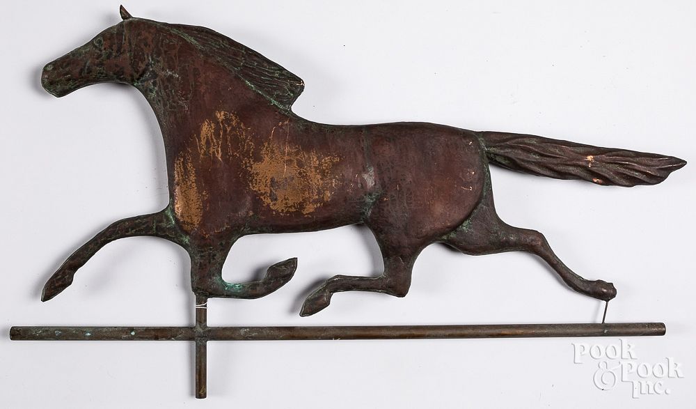 Appraisal: Swell bodied copper running horse weathervane Swell bodied copper running