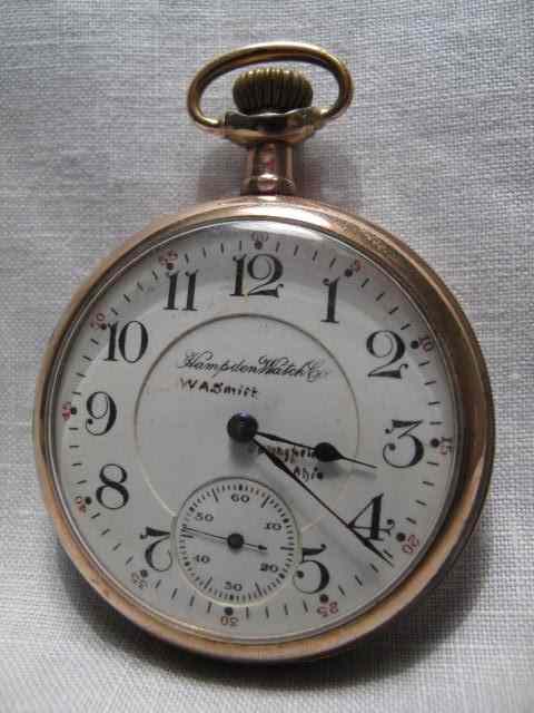 Appraisal: Double sunk Size pocket watch with Hampden Watch Co Arabic