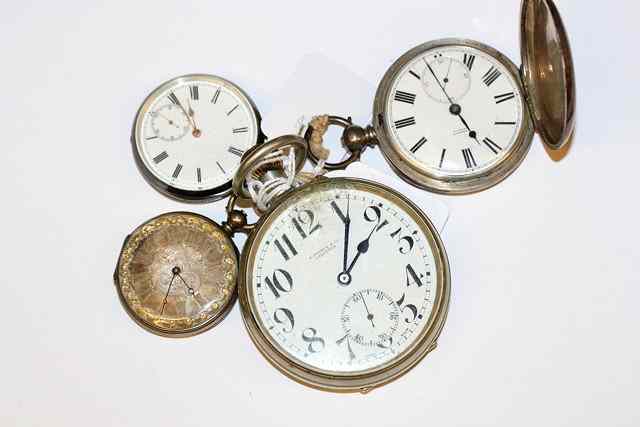 Appraisal: A SILVER HUNTER POCKET WATCH by Nordman Geneva with white