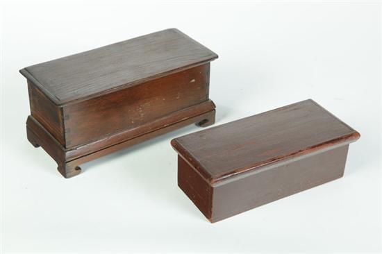 Appraisal: TWO BOXES American nd half- th century mixed woods Miniature