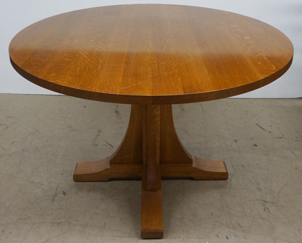 Appraisal: Stickley Oak Round Dinette Table x in x cm