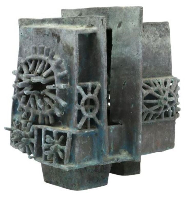 Appraisal: Modernist bronze sculpture Mechanical Form apparently unsigned attributed to Gene