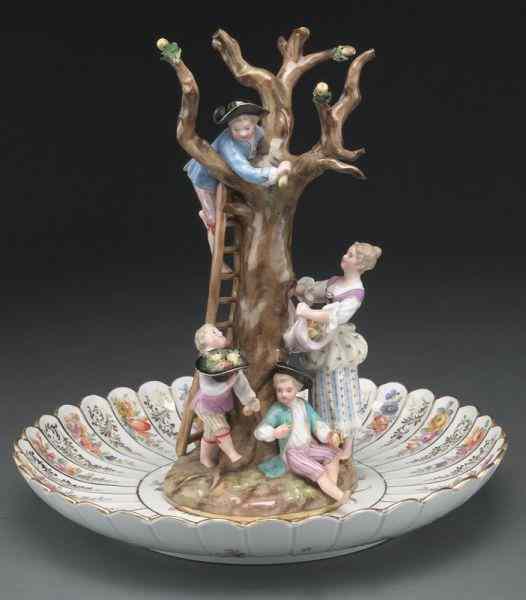 Appraisal: Meissen porcelain figural group ''The ApplePickers'' together with a Meissen