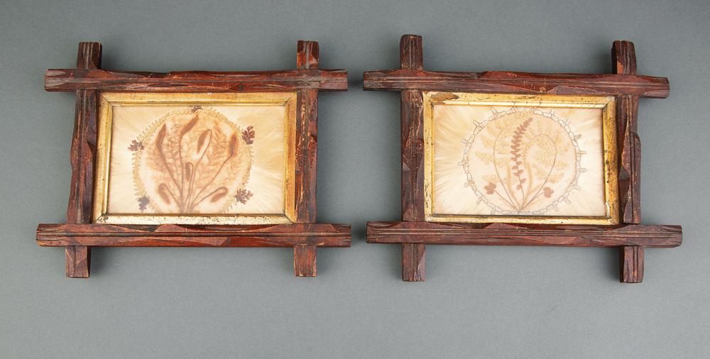 Appraisal: Pair of Framed Hairwork Memento Mori late th c sight