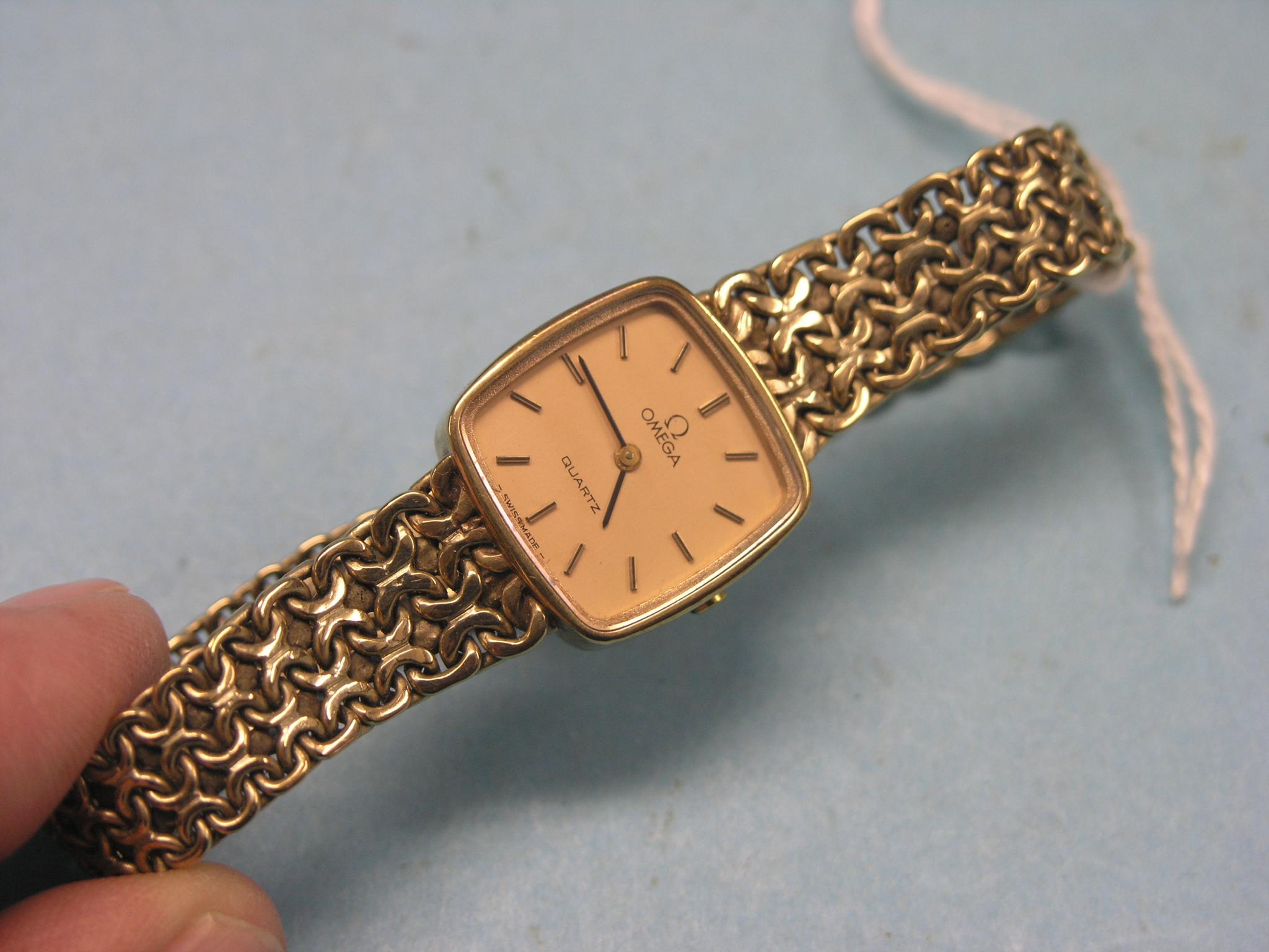 Appraisal: A lady's ct gold Omega wristwatch on ct gold bracelet