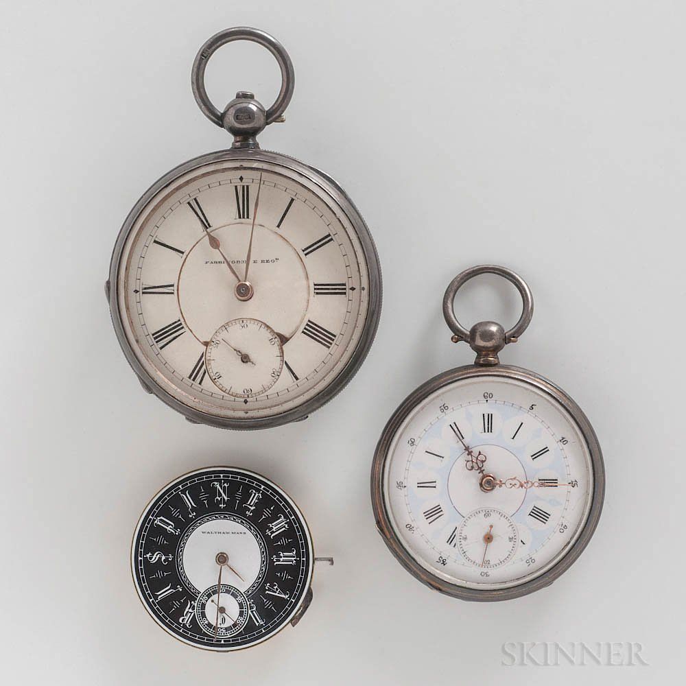 Appraisal: Two Waltham Watches and a Swiss Watch Two Waltham Watches