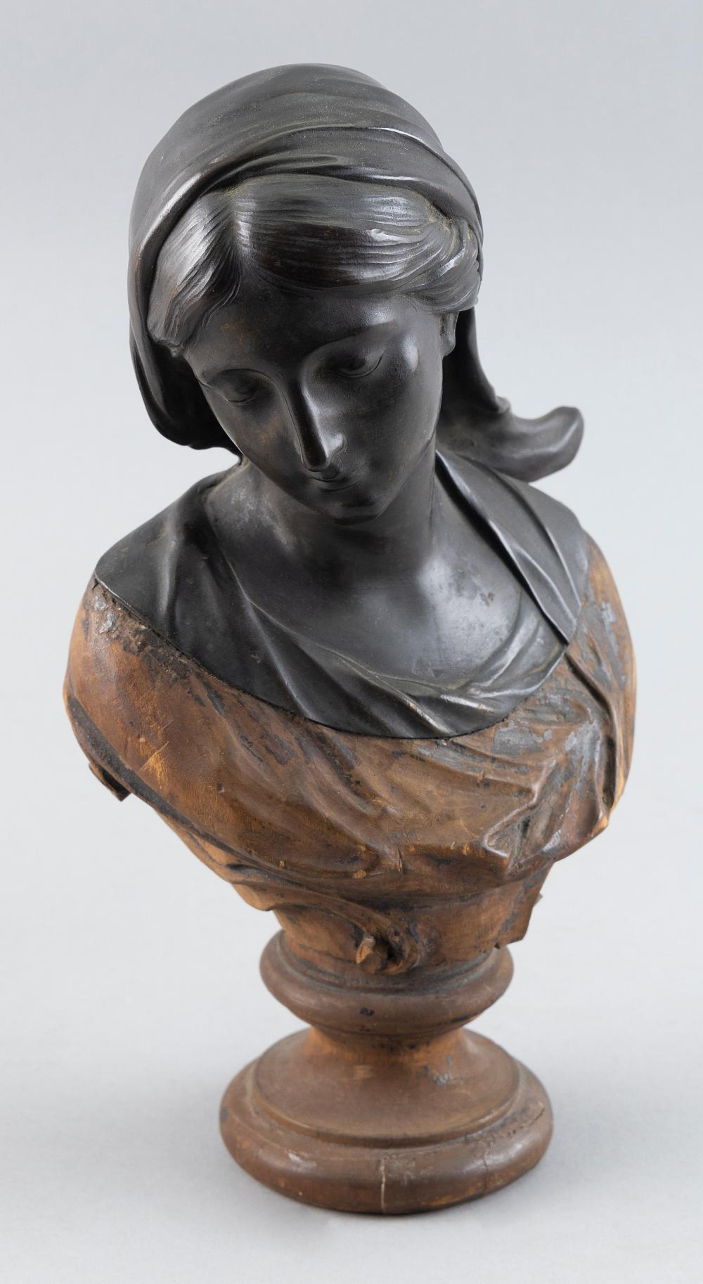 Appraisal: BRONZE BUST OF A LADY LATE TH EARLY TH CENTURY