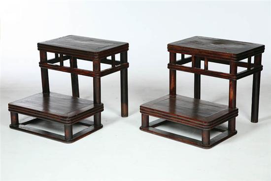 Appraisal: PAIR OF STEPS Shan Xi Province China th century softwood