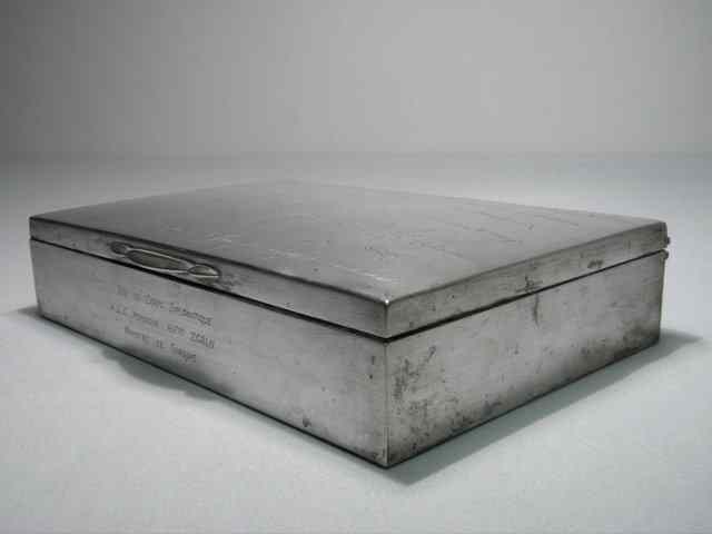 Appraisal: A continental silver box given as a present to the