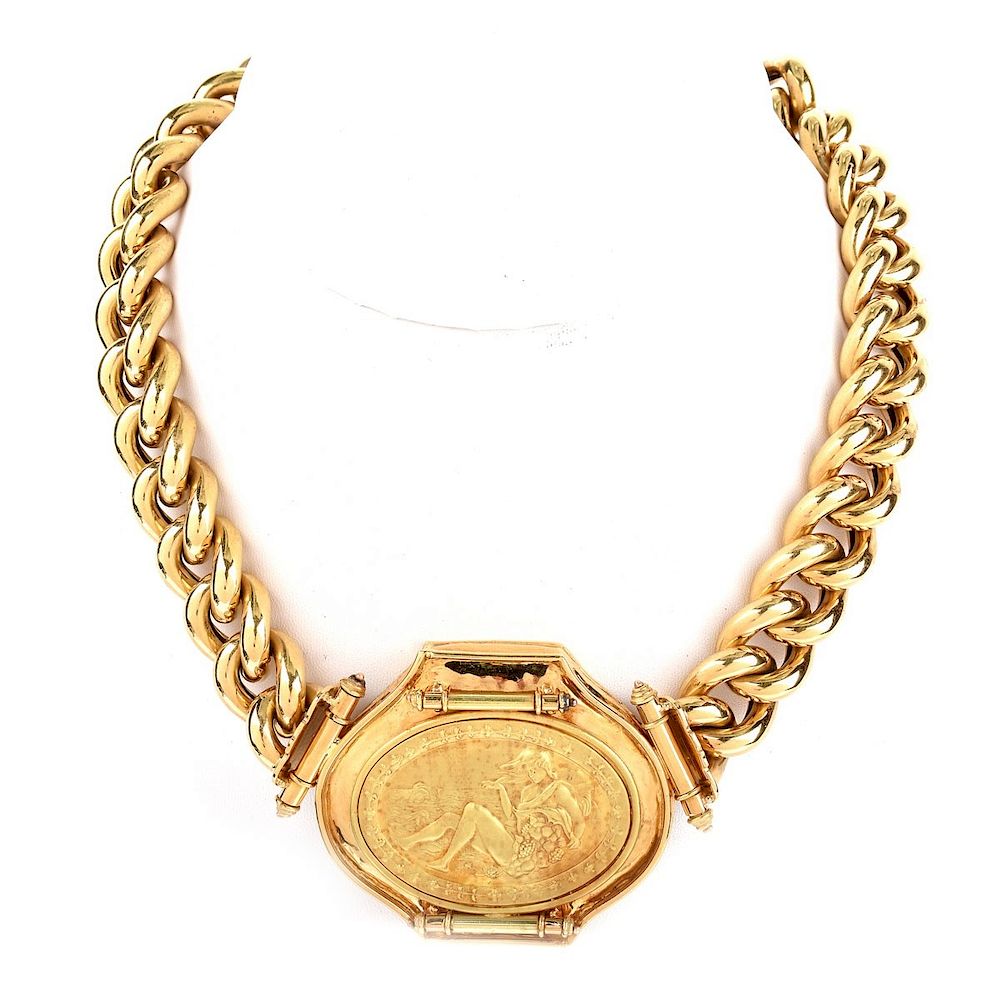 Appraisal: Vintage Italian K Gold Link Necklace Vintage Italian Large Karat