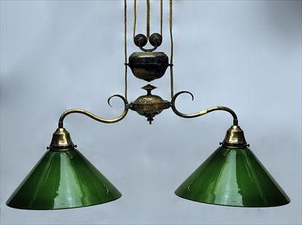 Appraisal: Brass Two-Light Hanging Fixture