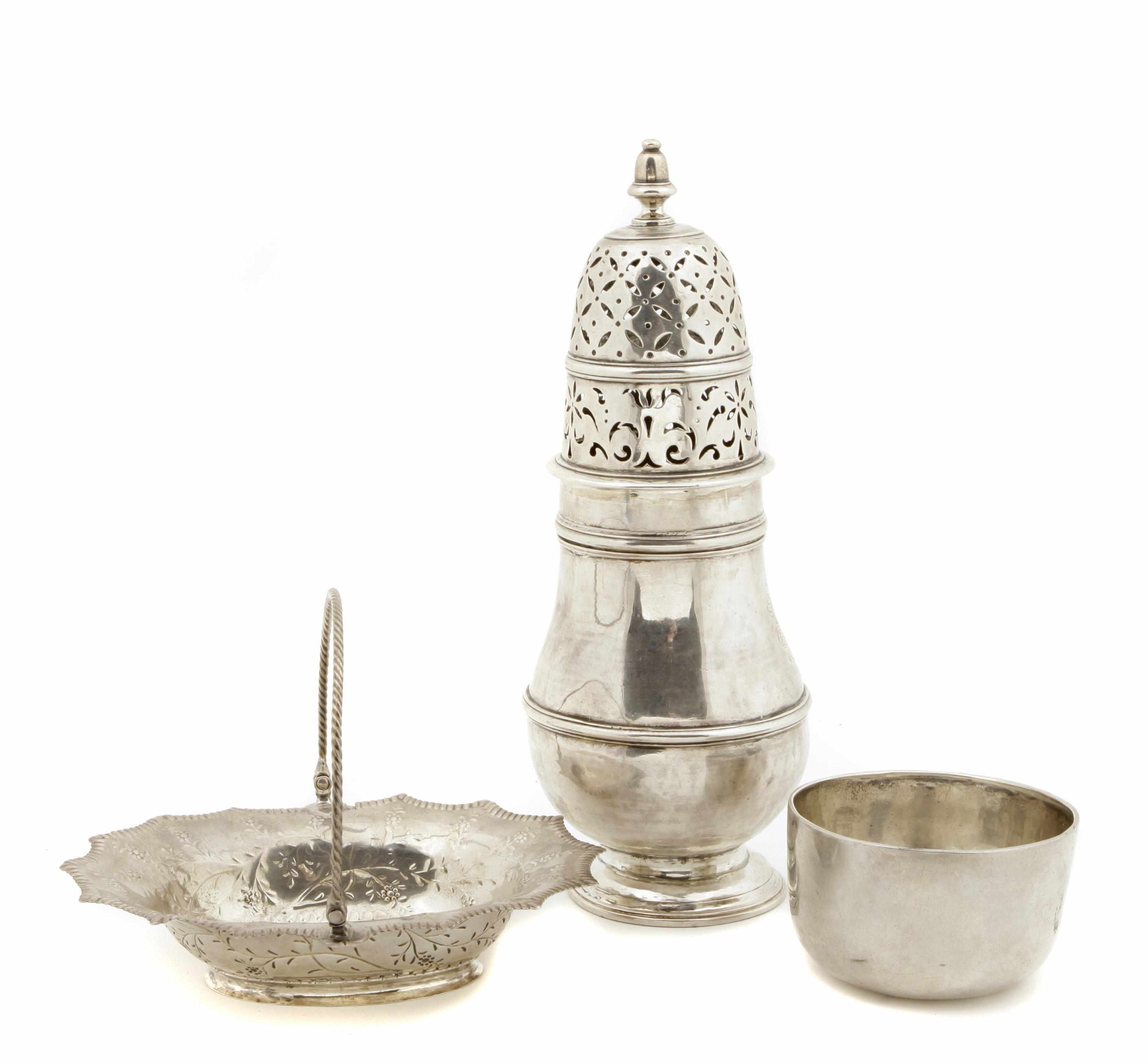 Appraisal: A George I Britannia standard silver sugar caster Probably Thomas