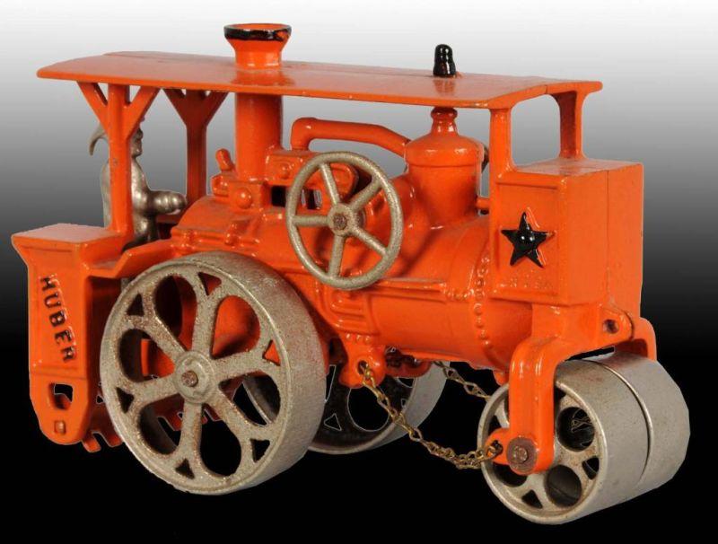 Appraisal: Cast Iron Hubley Orange Road Roller Toy Description Minor flaking