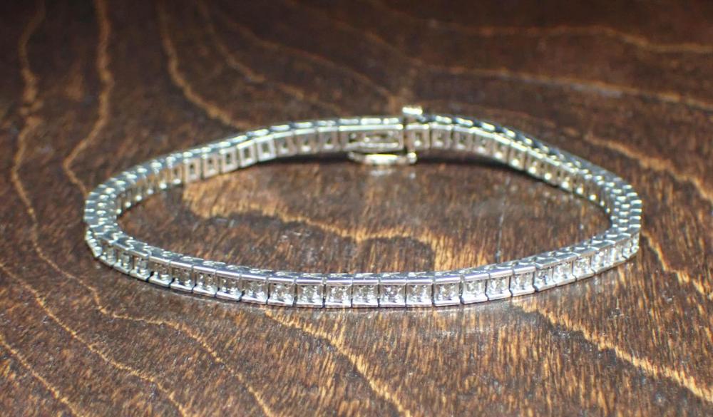 Appraisal: DIAMOND AND FOURTEEN KARAT WHITE GOLD BRACELET The - bracelet