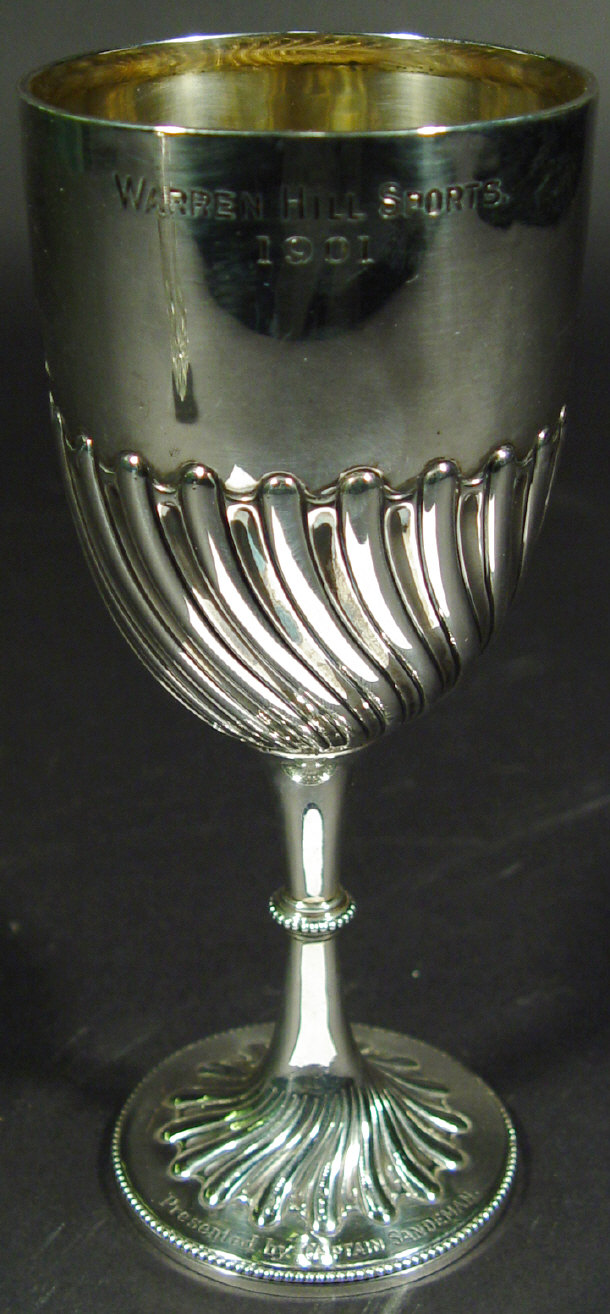 Appraisal: Late Victorian trophy of half fluted goblet form Sheffield cm