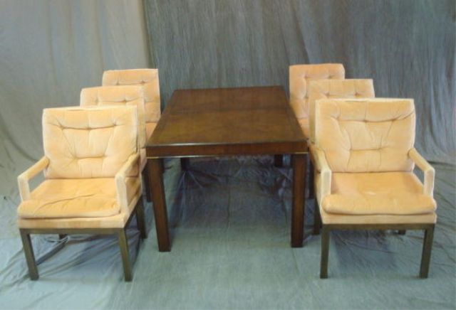 Appraisal: JOHN WIDDICOMB Midcentury Table and Chairs Table has leaves Chairs