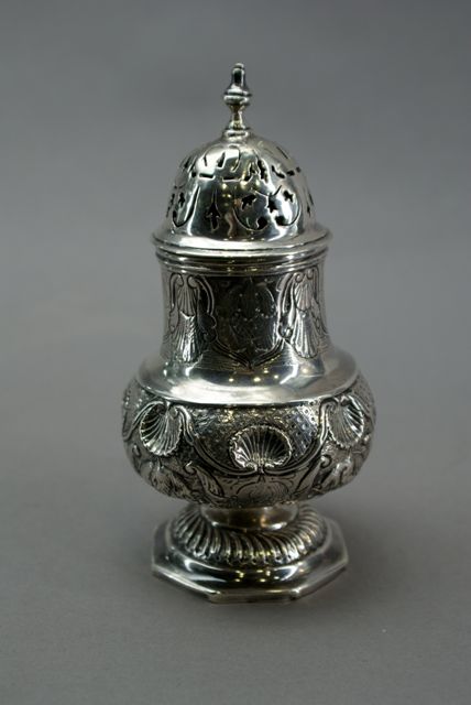 Appraisal: A silver muffineer possibly late th century cm high