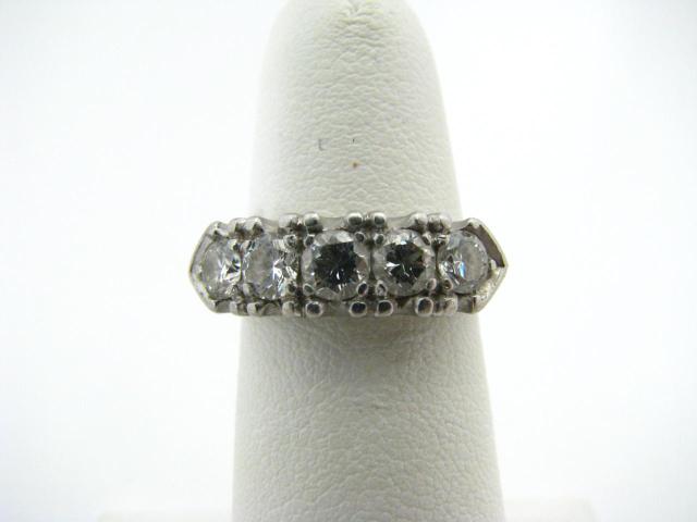 Appraisal: Platinum ring with five round diamonds approximately ctw