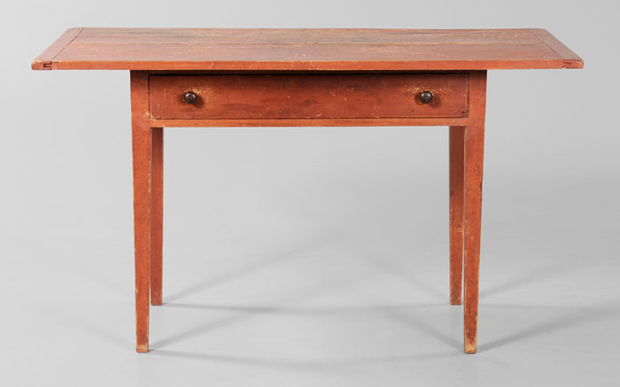 Appraisal: Federal Paint-Decorated Table American possibly Shaker th century pine throughout