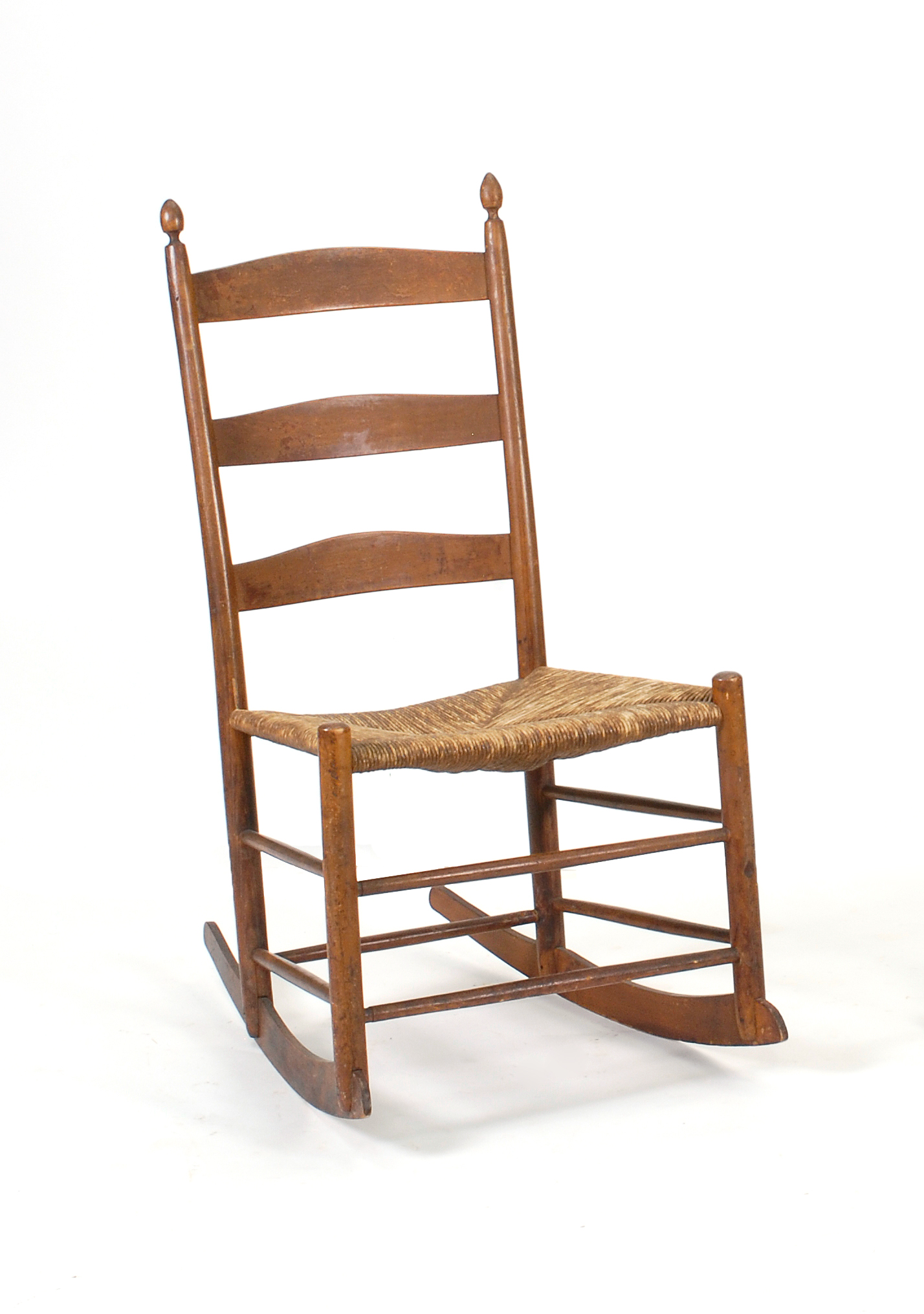 Appraisal: SHAKER YOUTH ROCKER With turned finials three vertical splats and