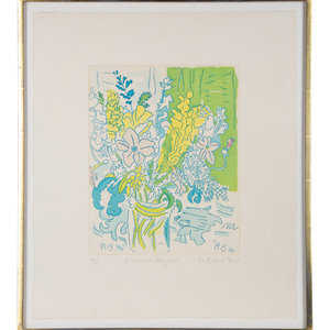 Appraisal: Nell Blaine American - Gloucester Bouquet softground etching and aquatint